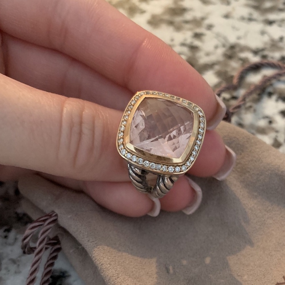 Albion Ring Morganite, Diamonds, 18K Rose Gold